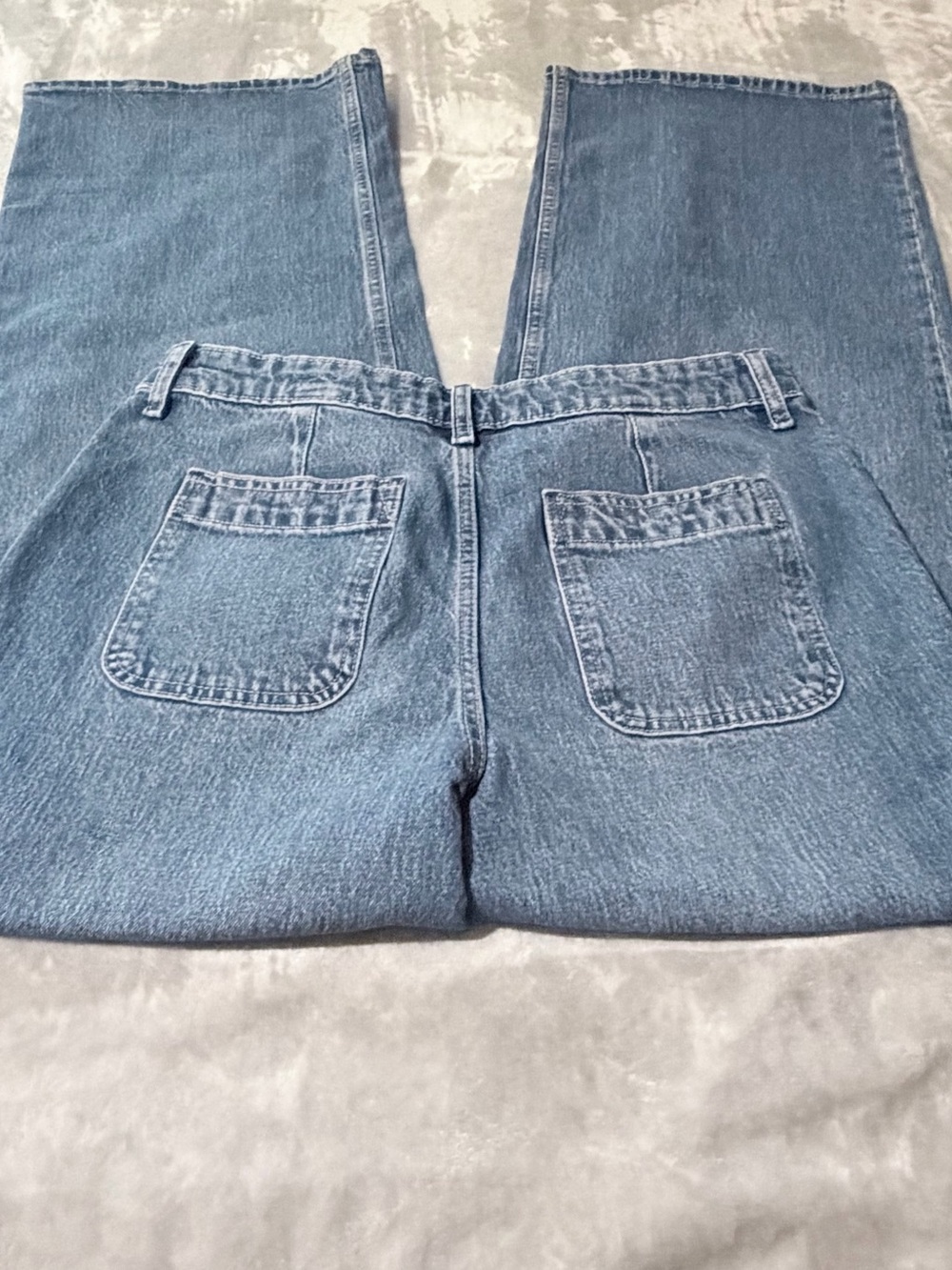 High-Rise Wide Leg Jeans in Medium Blue - Picture 6 of 11
